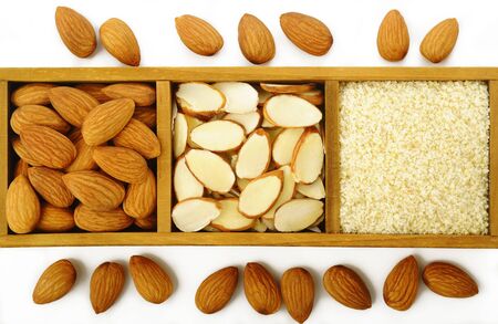 almond flour with almond slicedの写真素材