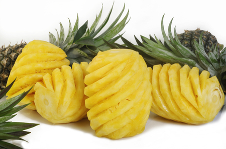 pineapple fruit on white backgroundの写真素材