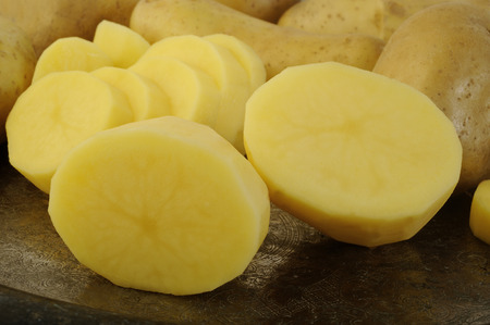 Fresh organic potatoの写真素材