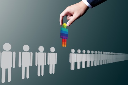 business hand choosing unique peopleの写真素材