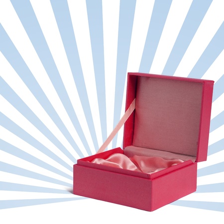 two brown boxes colse and openの写真素材