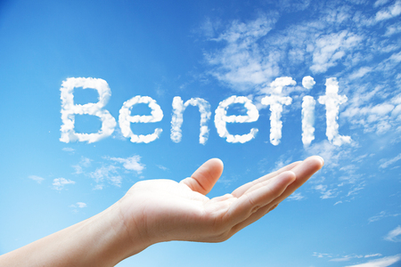 benefit cloud wordの写真素材