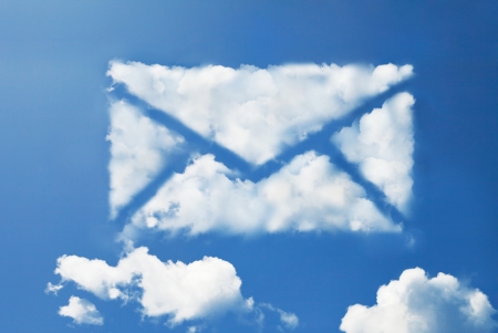 mail cloud shapeの写真素材