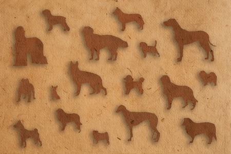  isolate dog paper texture styleの写真素材