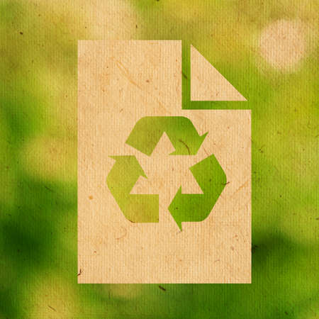 green recycle paper on paper textureの写真素材