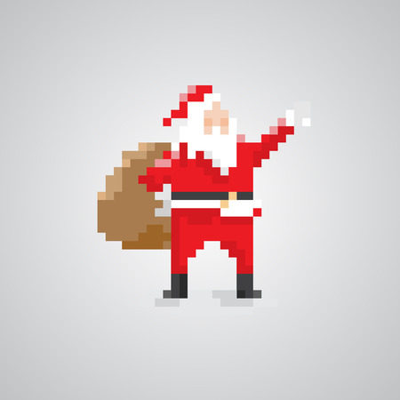 Santa claus 8bit pixel style.のイラスト素材