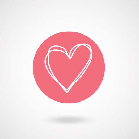 pink white heart hand draw vecterのイラスト素材