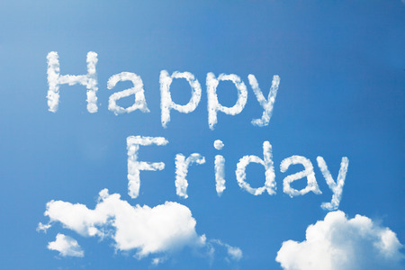 Happy friday cloud word on skyの写真素材
