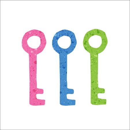 Key colorful with texture vector illustration.のイラスト素材