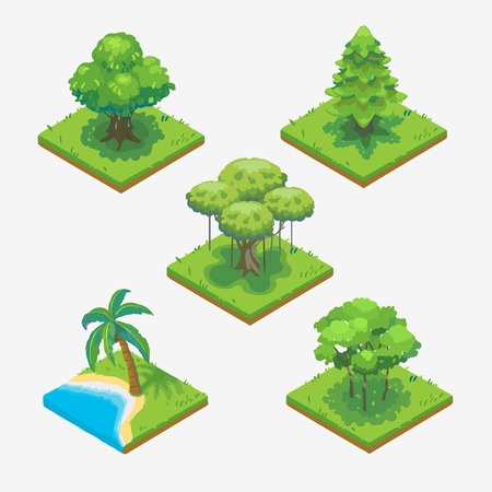 tree isometric vector isolated.のイラスト素材