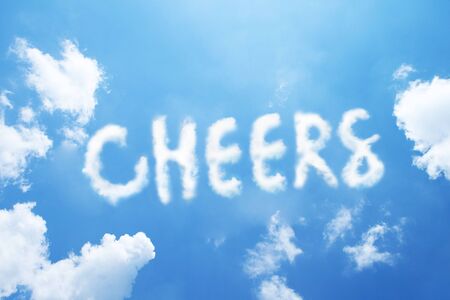 Cheers cloud word on sky.の写真素材