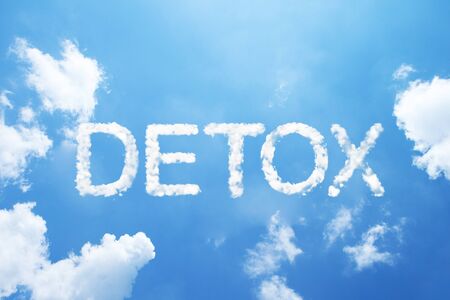 "DETOX" cloud word on sky.の写真素材