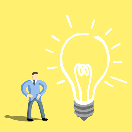 Businessman get big  idea bulb.のイラスト素材