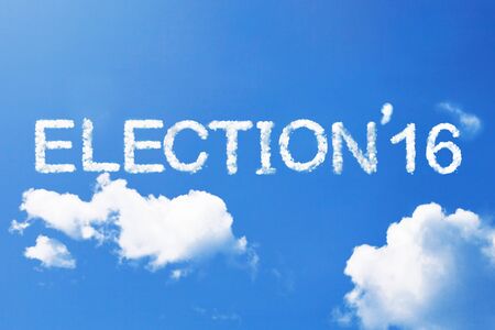 ELECTION 16 cloud word on sky.の写真素材