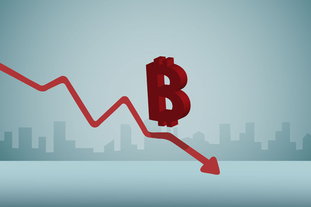Downward graph bitcoine.のイラスト素材