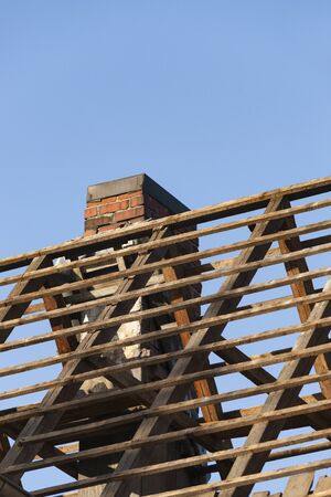 House demolition, teardown of a single house, Hamburg, Germanyの写真素材