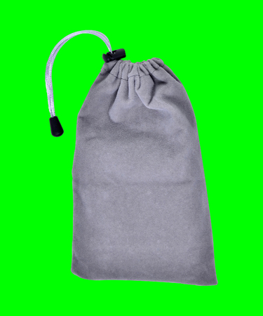 Grey Bags White Rope Fabric on green screenの写真素材