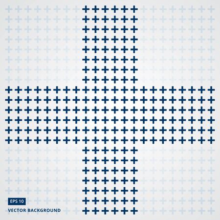 Plus or cross navy blue sign icon seamless pattern vector copy spaceのイラスト素材