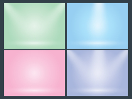 Set of clear empty studio light vector pastel backgrounds for product presentationのイラスト素材