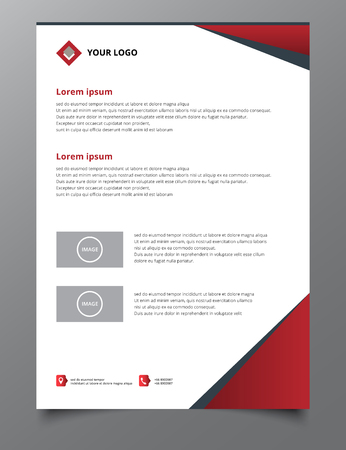 Red triangle annual report brochure flyer design template vector, Leaflet cover presentation abstract geometric background, layout in A4 sizeのイラスト素材