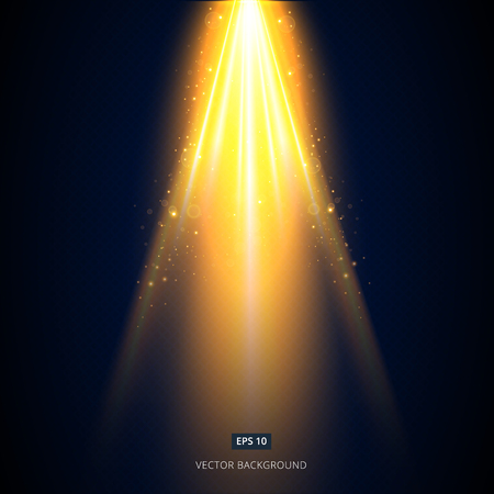 The golden light shines from above the stage.のイラスト素材