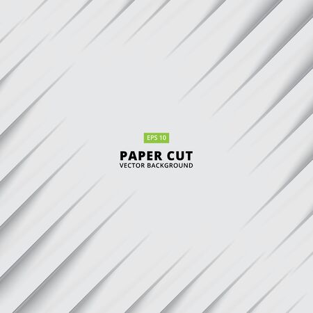 Abstract siagonal paper cut with shade light white background, Vector Illustrationのイラスト素材