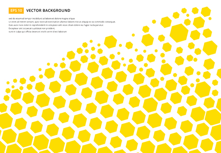 Yellow hexagon pattern concept design abstract technology background with copy space, vector Illustrationのイラスト素材