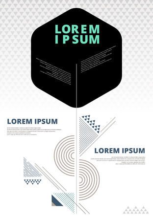 Abstract geometric composition forms modern background with decorative triangles 3d and patterns backdrop vector illustration for print, ad, magazineのイラスト素材