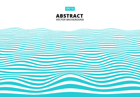 Abstract blue lines wave, Wavy stripes pattern, Rough surface, Vector Illustrationのイラスト素材