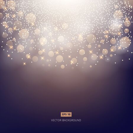 Abstract elegant shining dark background with bokeh, lights and fog background. Vector illustrationのイラスト素材