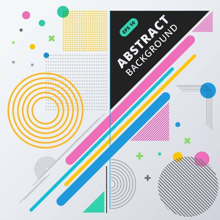 Abstract geometric composition forms modern background with colorful decorative patternsのイラスト素材