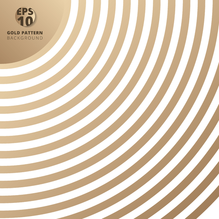 Abstract curve line pattern gold color on white background. Vector illustration.のイラスト素材