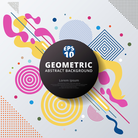 Abstract colorful color circle geometric pattern design and background. Use for modern design, cover, poster, template, decorated, brochure, flyer.のイラスト素材