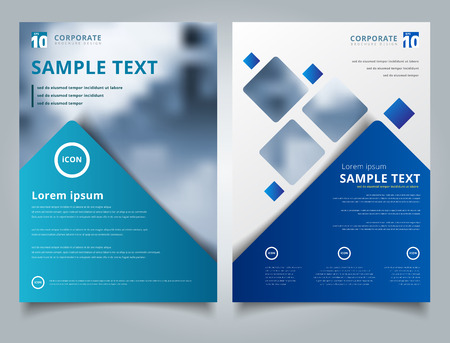 Brochure layout design template, Annual report, Leaflet, Advertising, poster, Magazine, Business for background, Empty copy space, Blue color tone vector illustration artwork A4 size.のイラスト素材