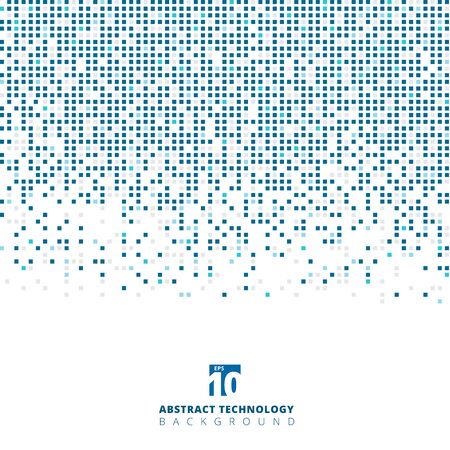 Abstract blue color square geometric with copy space, Technology digital, Vector backgroundのイラスト素材