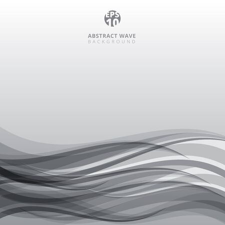 Abstract balck and white curve lines pattern wave on gray background and texture. Vector illustrationのイラスト素材