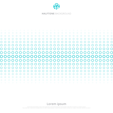 Abstract blue circles halftone. Donuts pattern background with copy space. Vector illustrationのイラスト素材