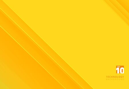 Abstract technology striped overlapping diagonal lines pattern yellow color tone background with copy space. Vector illustrationのイラスト素材