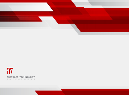 Abstract technology geometric red color shiny motion background. Vector corporate designのイラスト素材