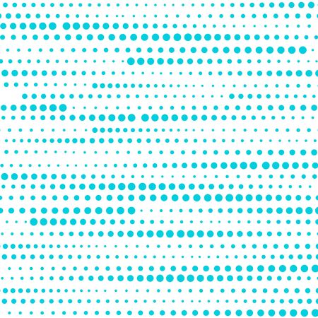 Abstract blue dotted stripes horizontal pattern isolated on white background. halftone texture. Vector illustrationのイラスト素材