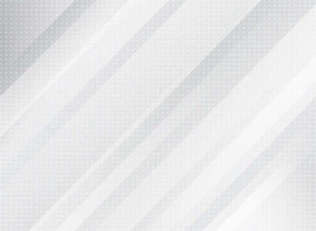 Abstract technology light grey color and striped rectangle oblique overlay white gradients on dots pattern background. Vector illustrationのイラスト素材