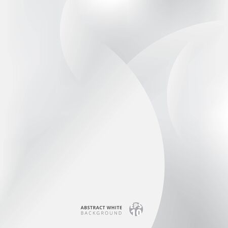 Modern abstract circles overlay with light and shade on white and gray color background. Vector illustrationのイラスト素材