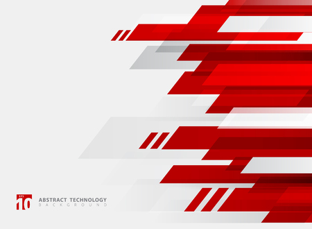 Abstract technology geometric red color shiny motion background. Template with header and footer for brochure, print, ad, magazine, poster, website, magazine, leaflet, annual report.のイラスト素材