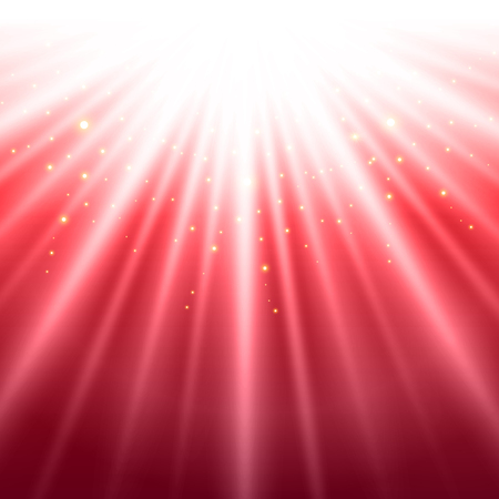 Abstract red shining light top magic with sparkling background. Vector illustrationのイラスト素材