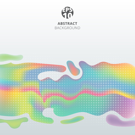 Abstract fluid colorful liquid shape composition on white background. Vector illustrationのイラスト素材