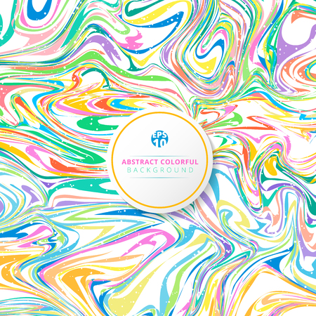 Abstract wavy striped colorful bright ink painted background. Marble texture. Vector illustrationのイラスト素材