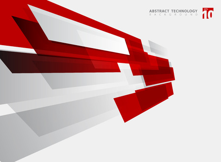 Abstract technology geometric red color shiny motion background. Template with header and footer for brochure, print, ad, magazine, poster, website, magazine, leaflet, annual report. Vector corporate designのイラスト素材