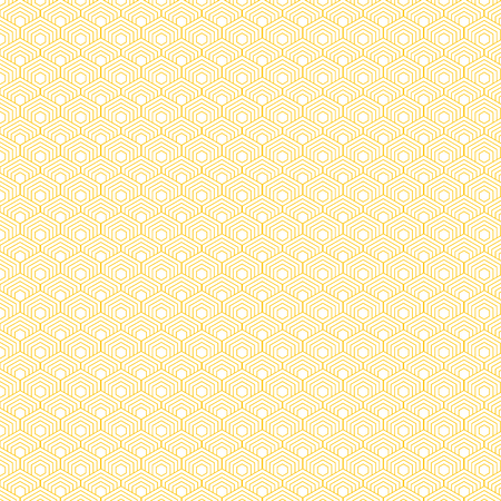 Abstract yellow hexagon border pattern background. Vector illustrationのイラスト素材