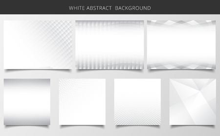 Set of geometric pattern white and gray background texture. Vector illustrationのイラスト素材