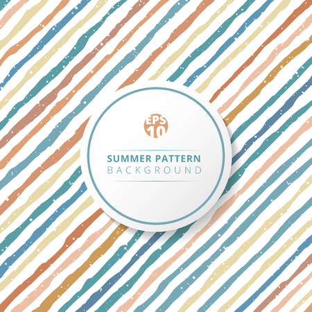 Diagonal parallel hand drawn brush lines wavy stripes of different width modern pattern background. Vector illustrationのイラスト素材